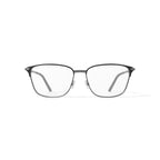 Men's MOP44 Square Prescription Eyeglasses with Case, Black/Silver