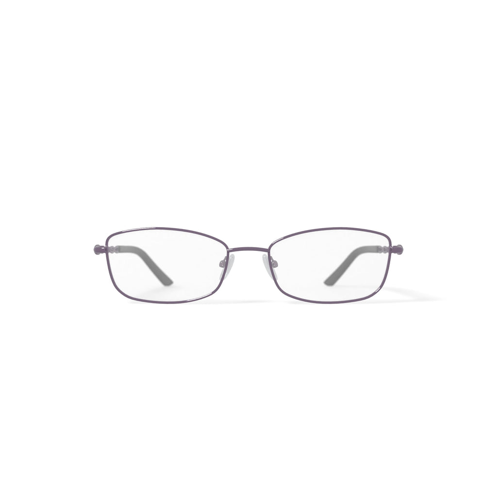 Women's 0413-09 Rectangular Prescription Eyeglasses with Case, Purple