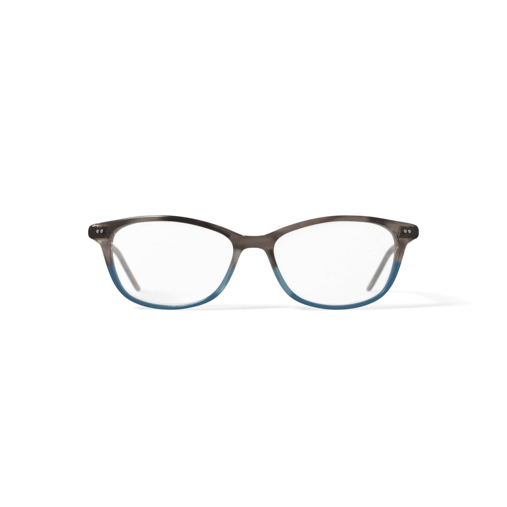 Women's WOP64 Square Prescription Eyeglasses with Case, Brown Turquoise