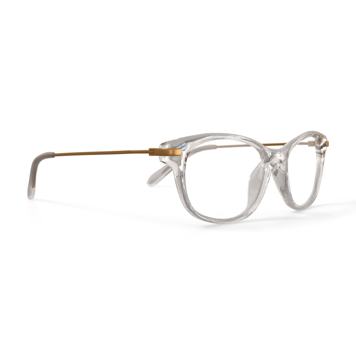 Women's WOP69 Cat Eye Prescription Eyeglasses with Case, Crystal
