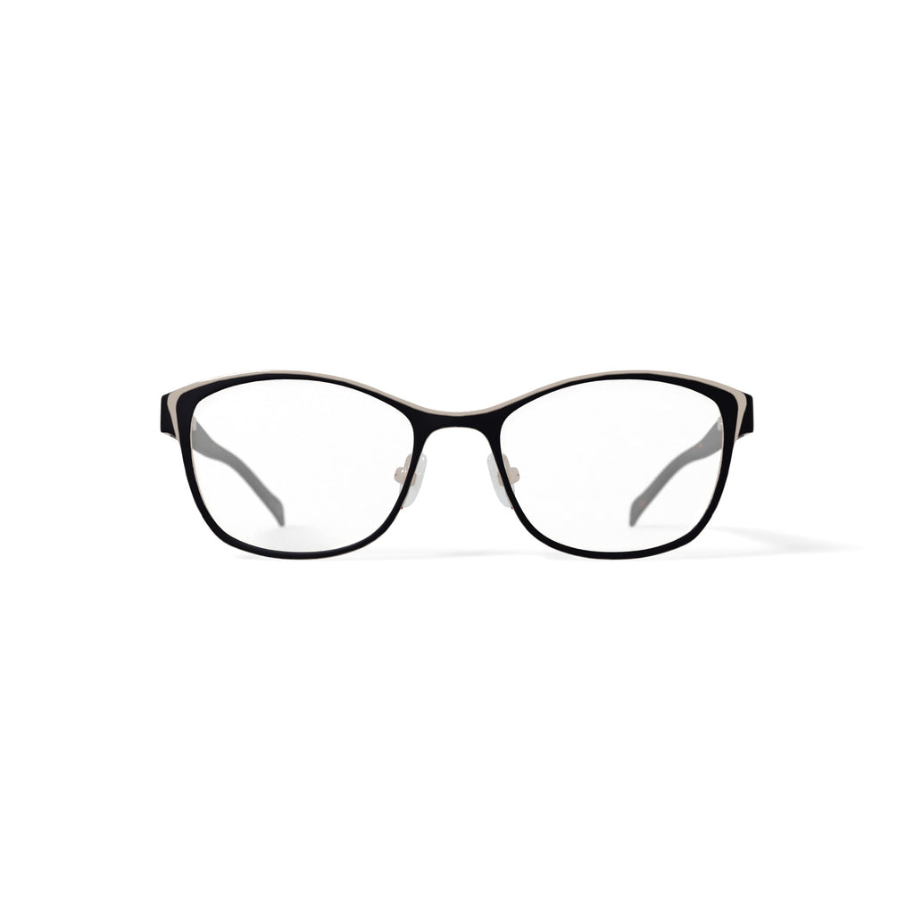 Women's Grace Square Prescription Eyeglasses with Case, Black/Gold