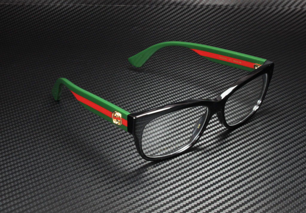 Gucci GG0278O Black Multicolor Rectangular Eyeglasses Demo Lens 55-15-145 Women
