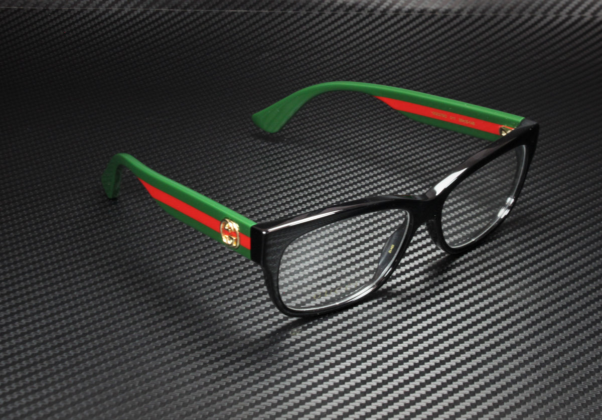 Gucci GG0278O Black Multicolor Rectangular Eyeglasses Demo Lens 55-15-145 Women