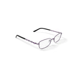 Women's 0413-09 Rectangular Prescription Eyeglasses with Case, Purple