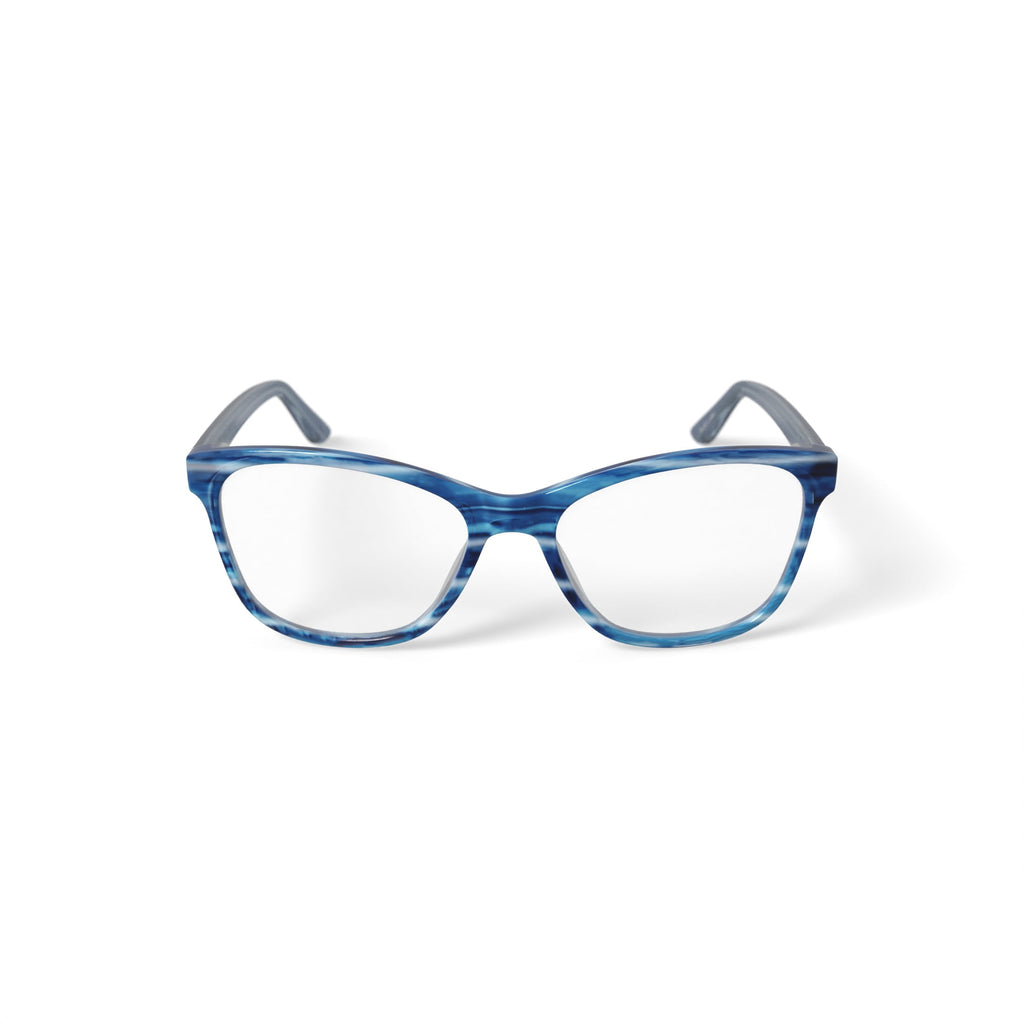 Women's HC277 Cat Eye Prescription Eyeglasses with Case, Crystal Blue