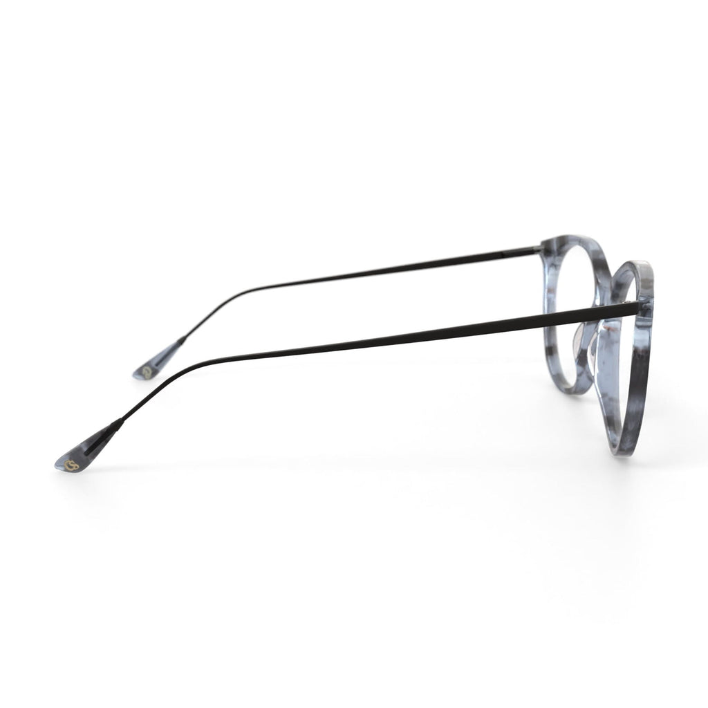 Women's Billie Round Prescription Eyeglasses with Case, Teal Tortoise