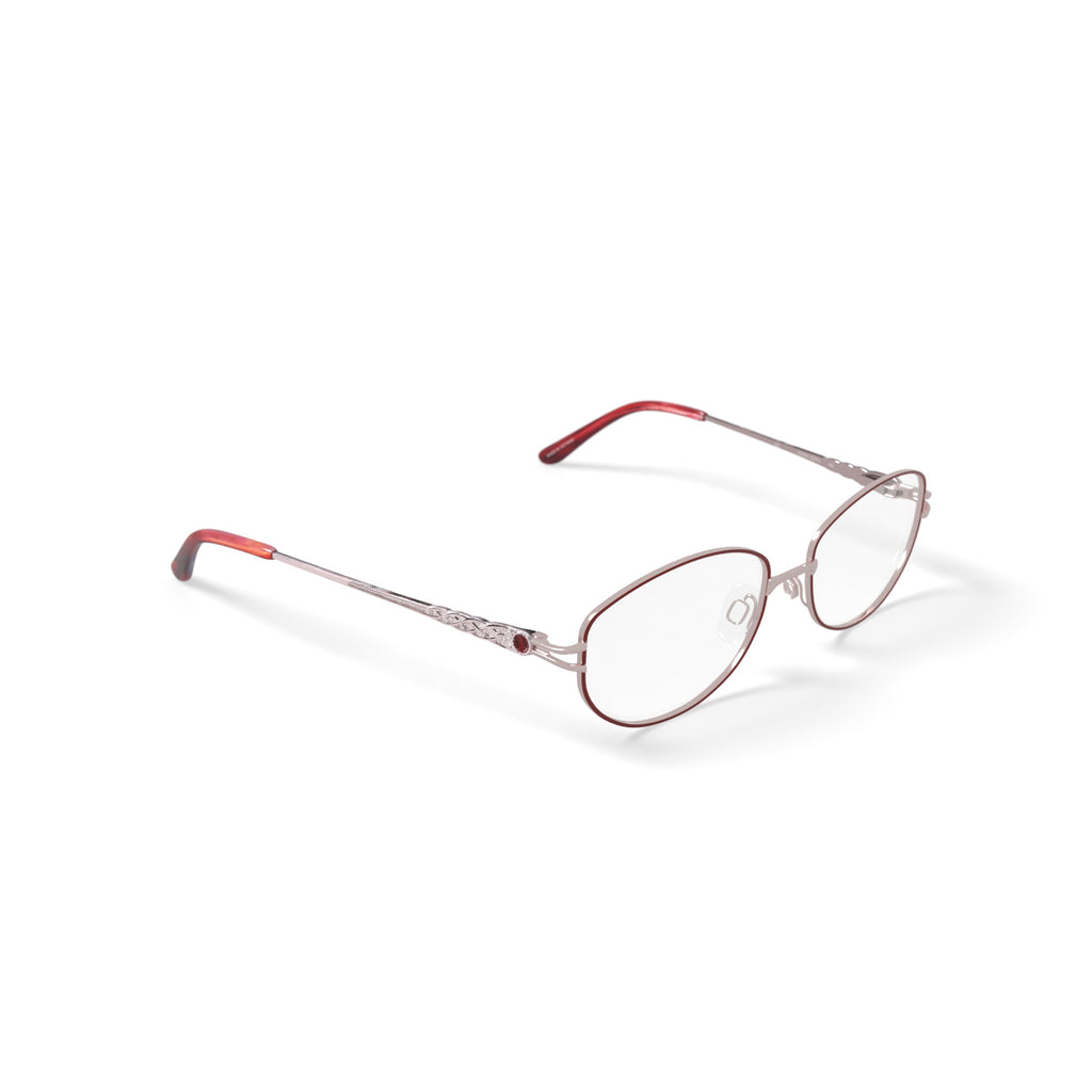 Women's MV028 Edith Oval Prescription Eyeglasses with Case, Red