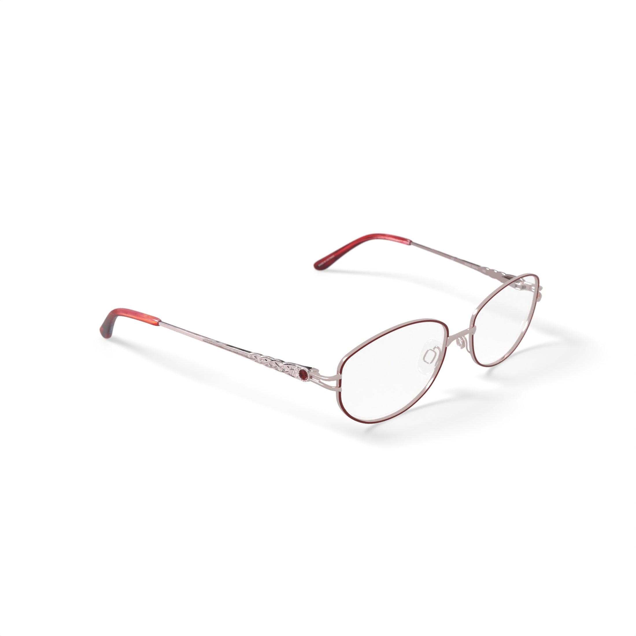 Women's MV028 Edith Oval Prescription Eyeglasses with Case, Red