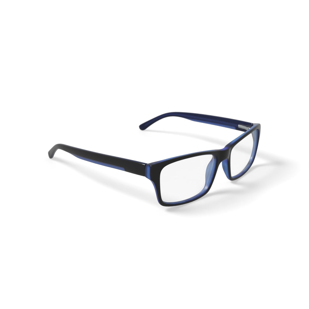 American Classics Men's Carter Square Prescription Eyeglasses with Case, Black/Blue