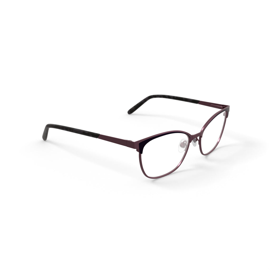 Women's HC209 Your Majesty Browline Prescription Eyeglasses with Case, Purple Tortoise