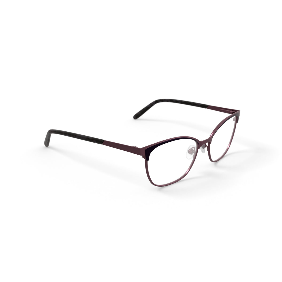 Women's HC209 Your Majesty Browline Prescription Eyeglasses with Case, Purple Tortoise