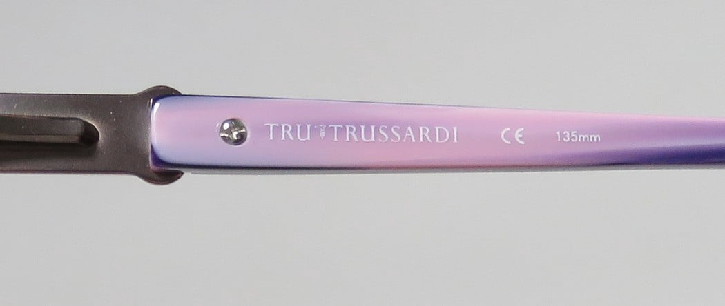 NEW TRUSSARDI 12507 WOMENS/LADIES DESIGNER FULL-RIM TITANIUM MAUVE / VIOLET TITANIUM OPTICAL FRAME DEMO LENSES 53-16-135 FLEXIBLE HINGES EYEGLASSES/EYE GLASSES
