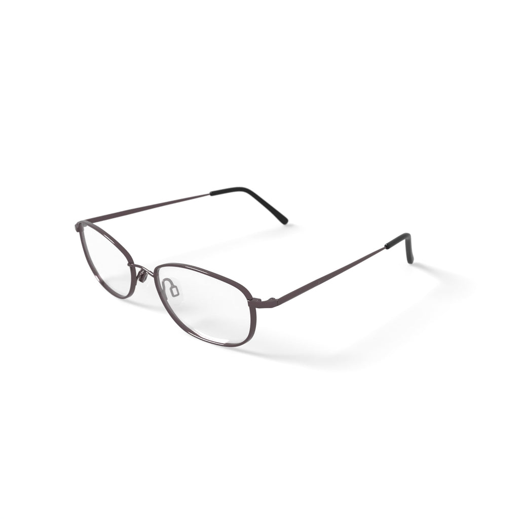 Mens T1500 Oval Oval Prescription Eyeglasses with Case, Dark Pewter