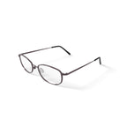 Mens T1500 Oval Oval Prescription Eyeglasses with Case, Dark Pewter