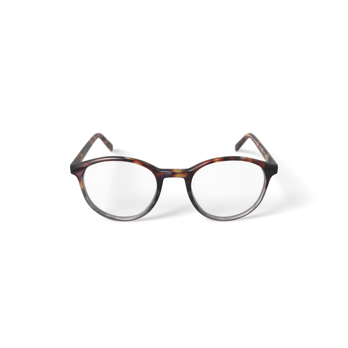 Men's HV724 Round Prescription Eyeglasses with Case, Green Tortoise