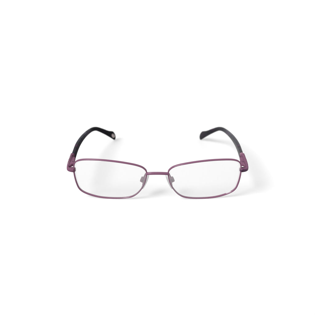 Women's Mia Rectangular Prescription Eyeglasses with Case, Rose/Burgundy