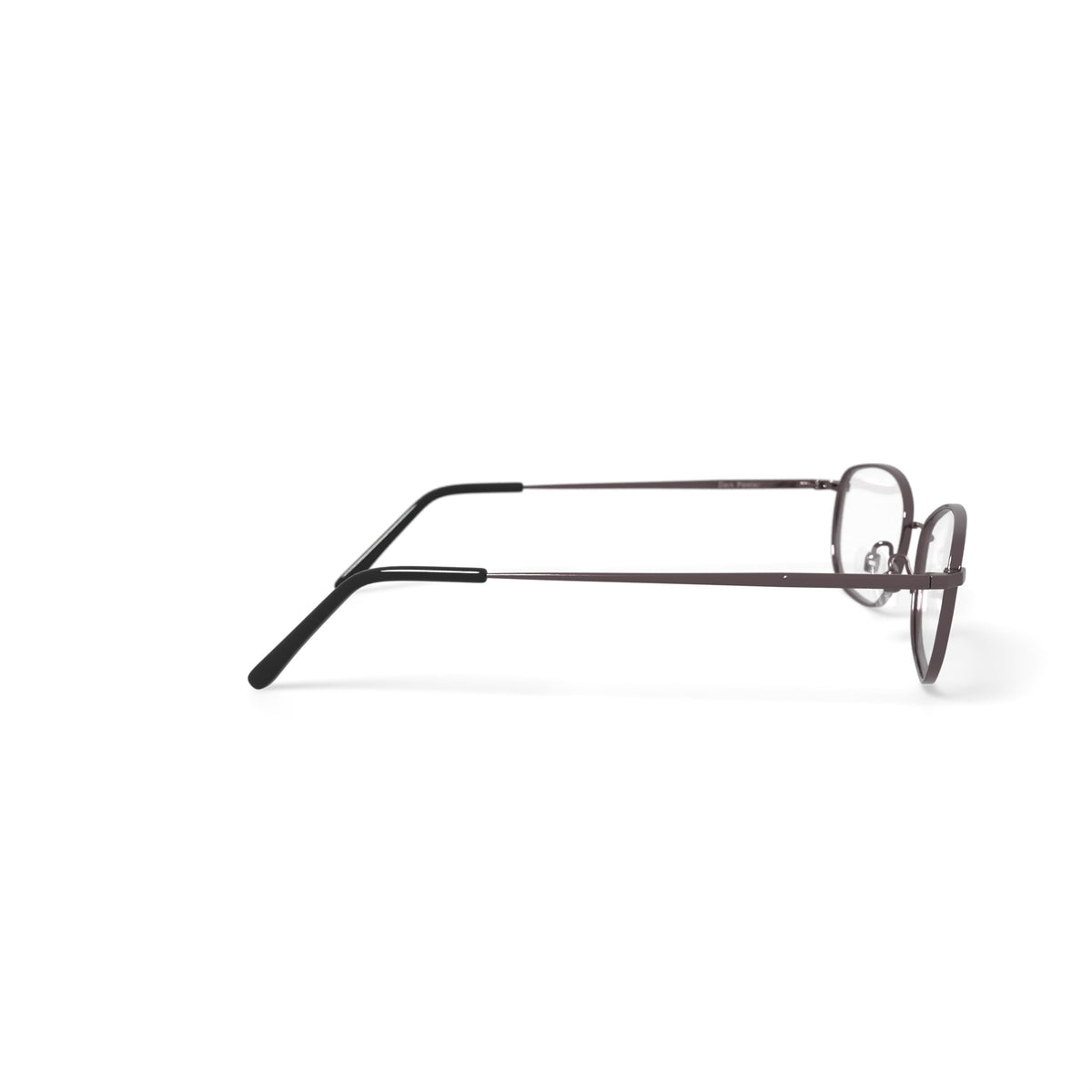 Mens T1500 Oval Oval Prescription Eyeglasses with Case, Dark Pewter