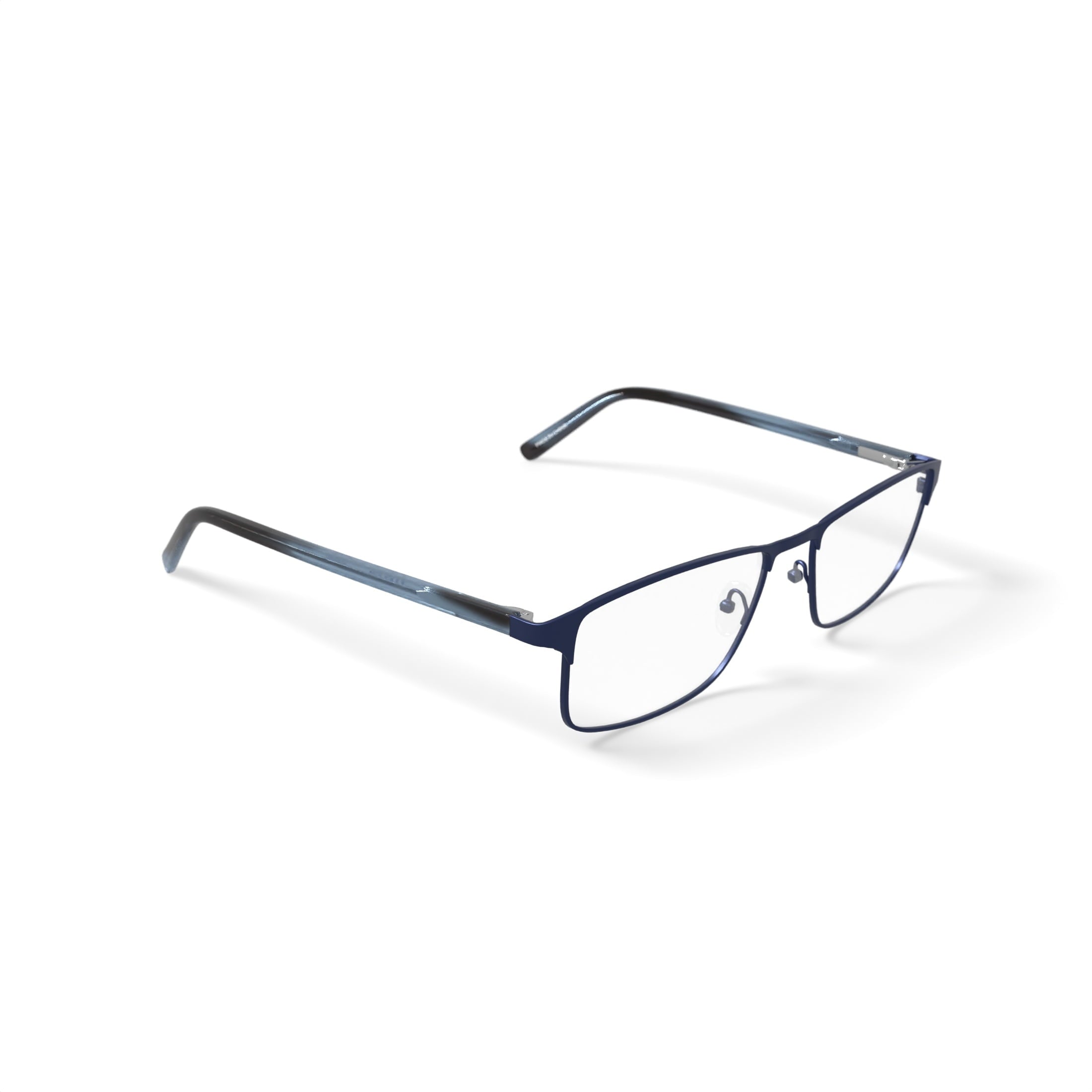 Men's BE156 Oleander Rectangular Prescription Eyeglasses with Case, Navy Blue