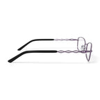 Women's 0413-09 Rectangular Prescription Eyeglasses with Case, Purple