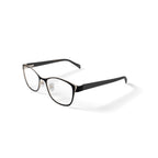 Women's Grace Square Prescription Eyeglasses with Case, Black/Gold