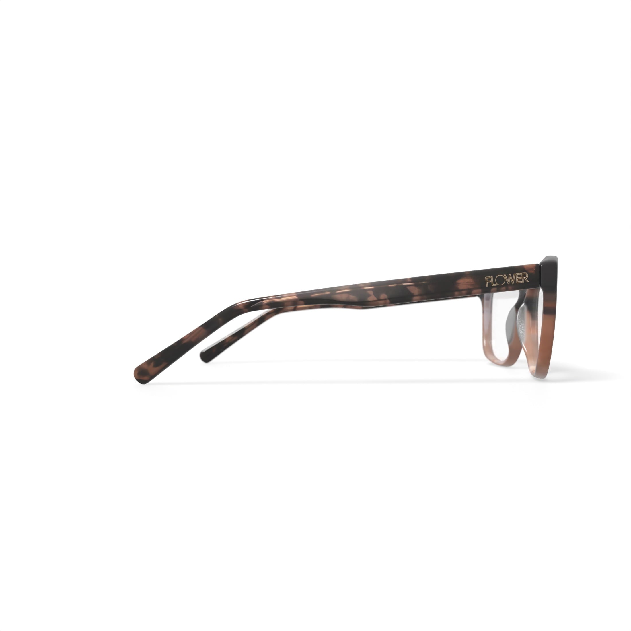 Flower Women's Square Eyeglasses, FLR6010, Lucy, Brown, 52-15-140, with Case
