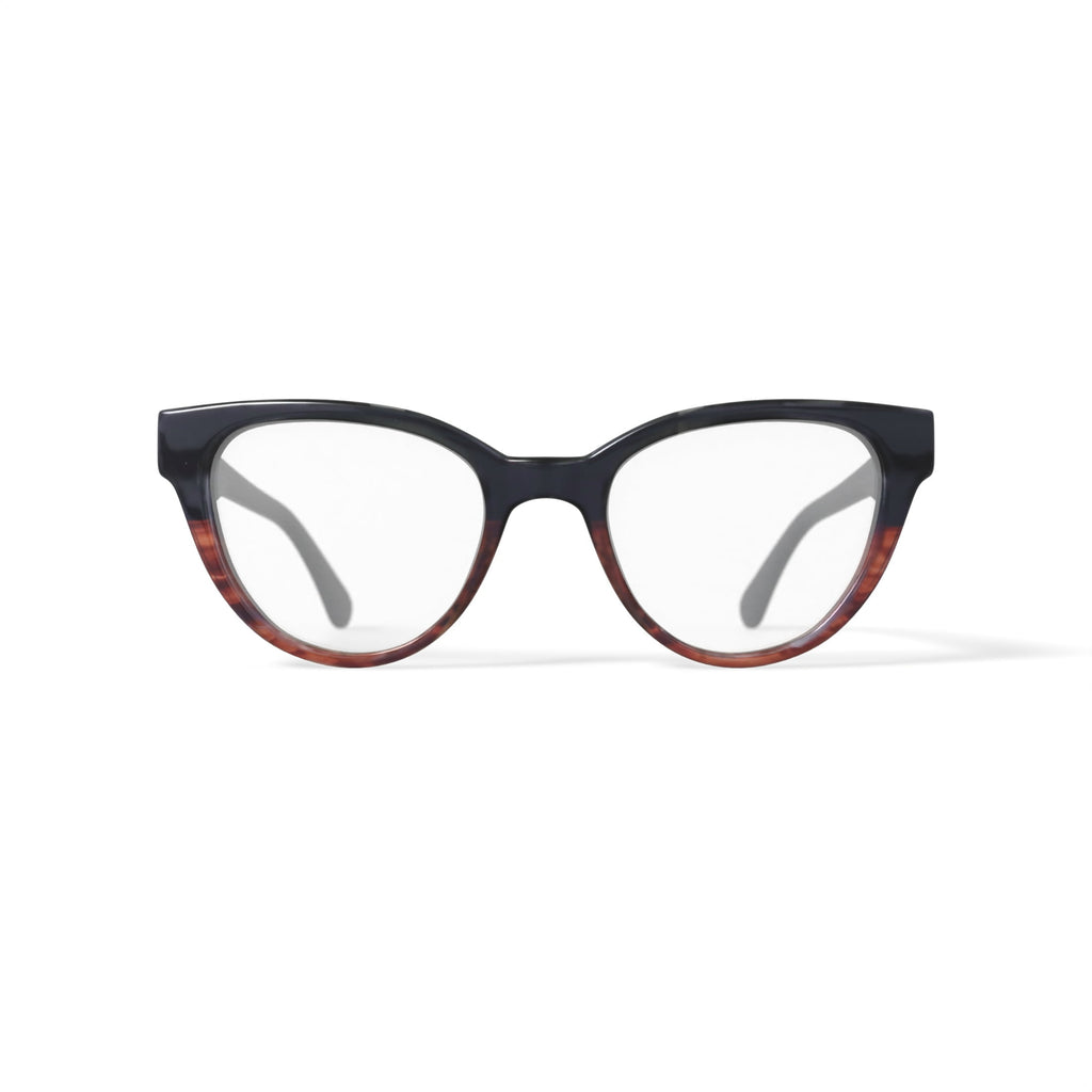 M America Women's Carroll Cat Eye Prescription Eyeglasses with Case, Black/Brown