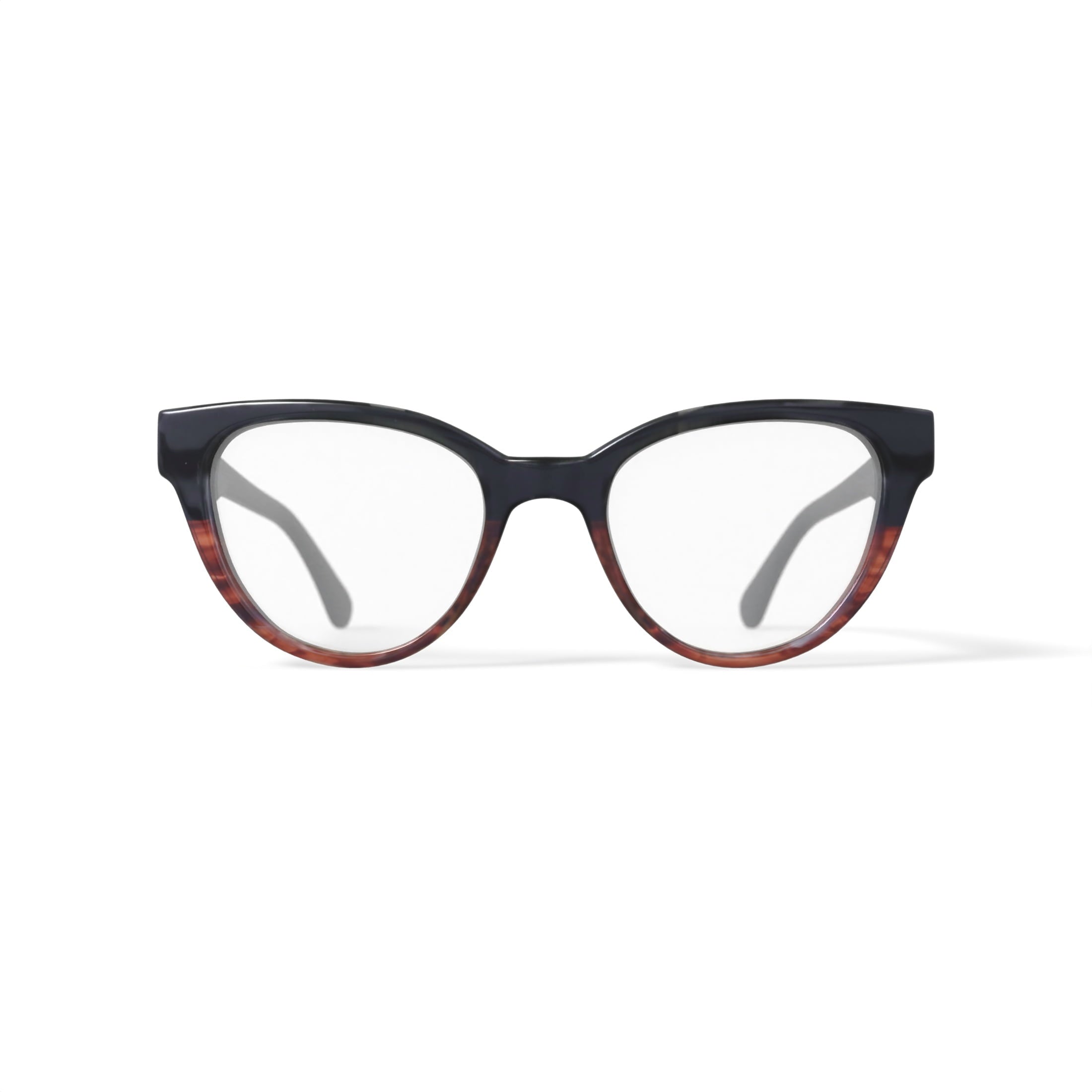 M America Women's Carroll Cat Eye Prescription Eyeglasses with Case, Black/Brown