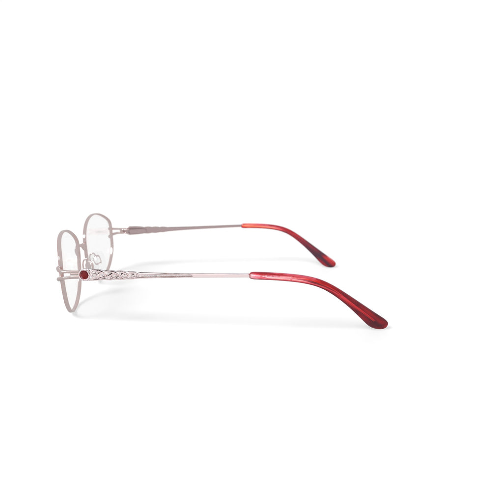 Women's MV028 Edith Oval Prescription Eyeglasses with Case, Red