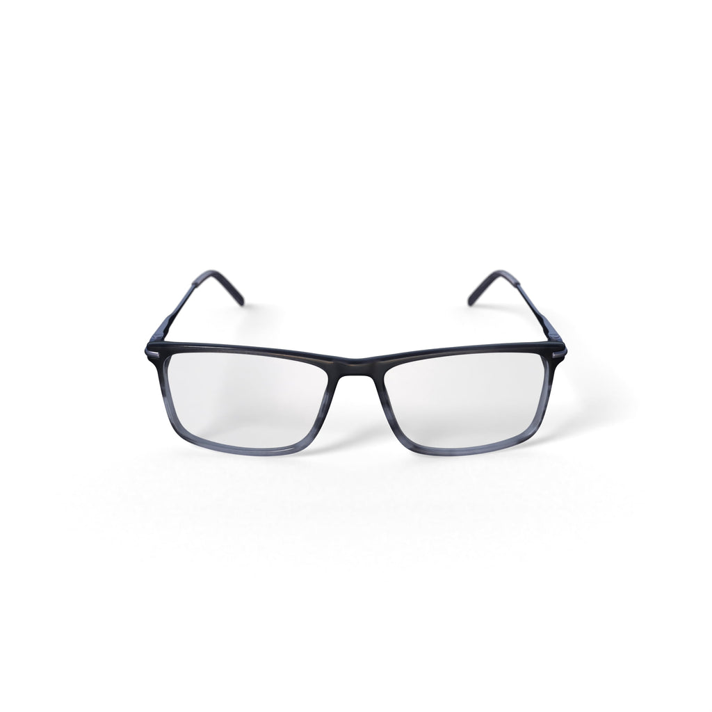 Men's Andrew Rectangular Prescription Eyeglasses with Case, Brown/Grey