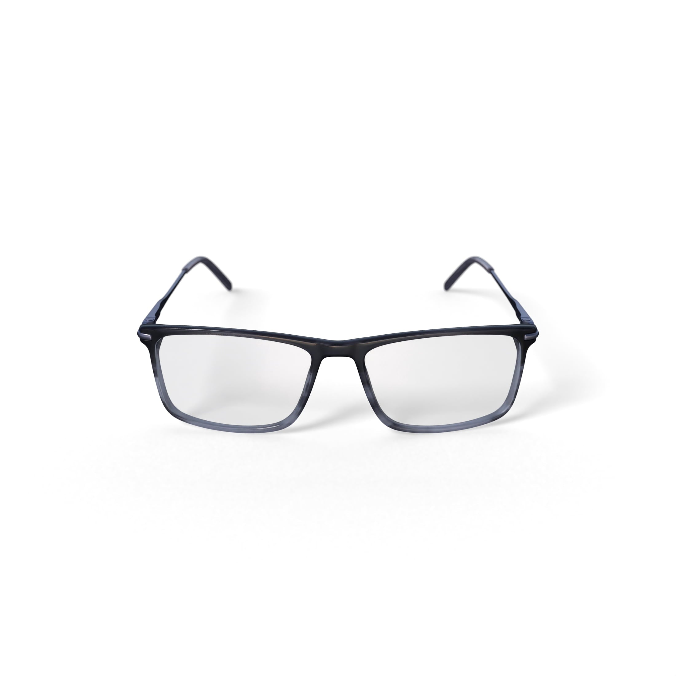 Men's Andrew Rectangular Prescription Eyeglasses with Case, Brown/Grey