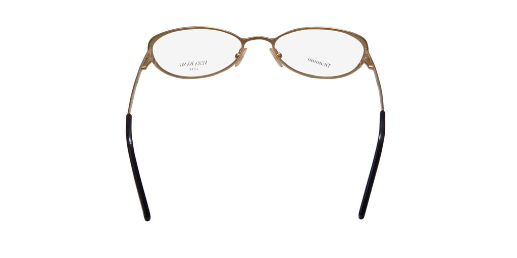 NEW VERA WANG LUXE EPIPHANY I WOMENS/LADIES CAT EYE FULL-RIM TITANIUM GOLD TITANIUM CAT EYE HANDMADE IN ITALY FRAME DEMO LENSES 49-17-130 SPRING HINGES EYEGLASSES/EYE GLASSES