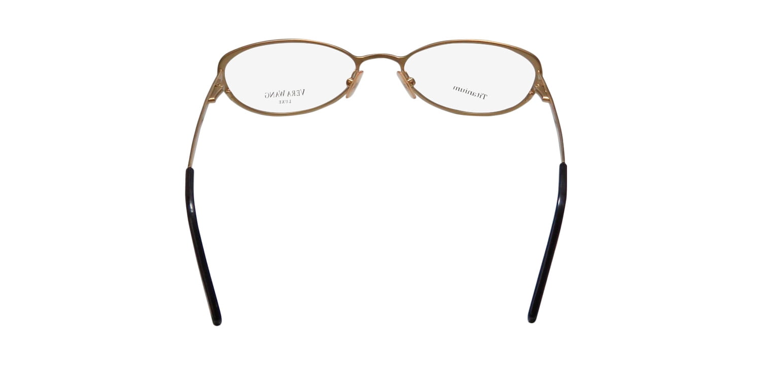NEW VERA WANG LUXE EPIPHANY I WOMENS/LADIES CAT EYE FULL-RIM TITANIUM GOLD TITANIUM CAT EYE HANDMADE IN ITALY FRAME DEMO LENSES 49-17-130 SPRING HINGES EYEGLASSES/EYE GLASSES