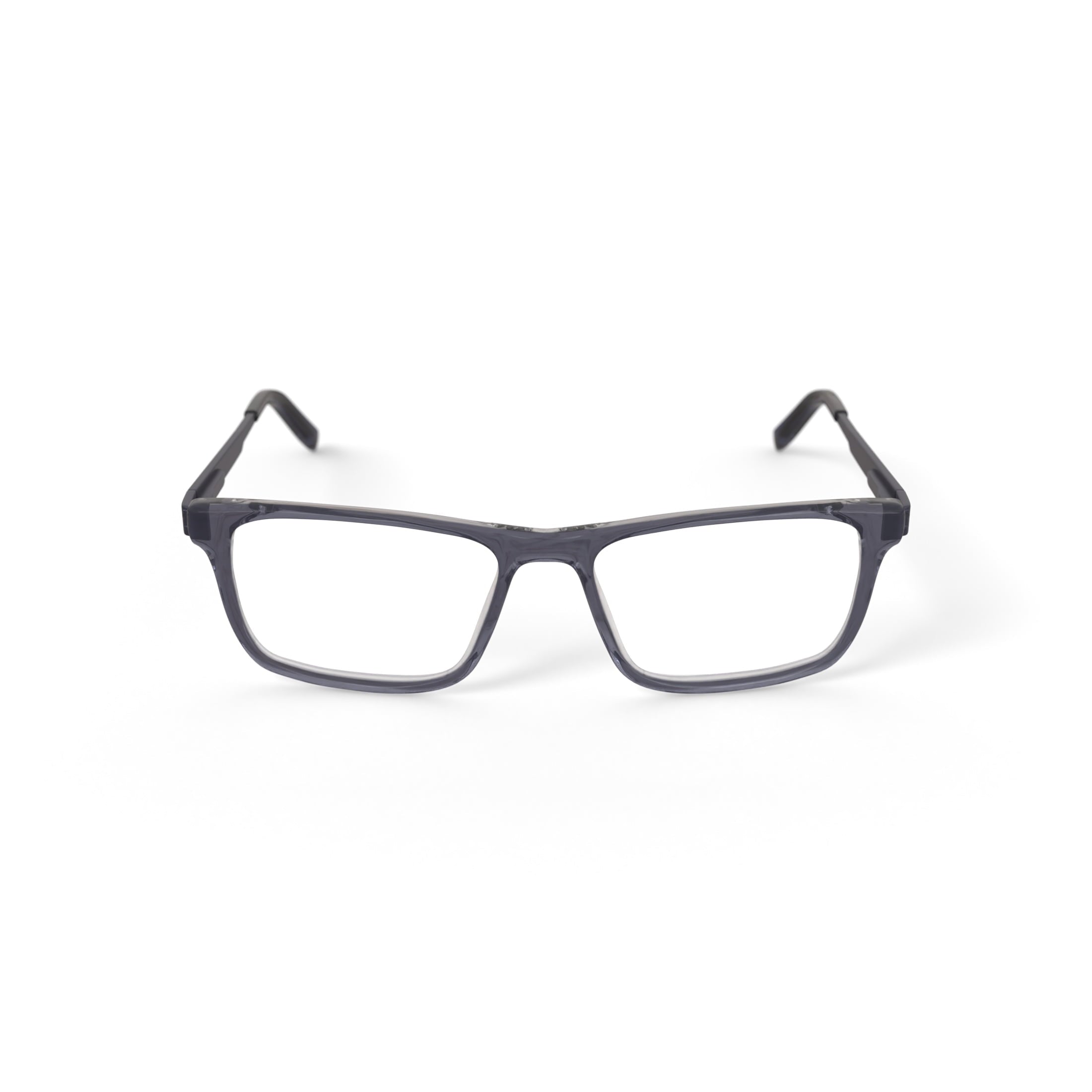 Men's HV720 Rectangular Prescription Eyeglasses with Case, Grey Crystal
