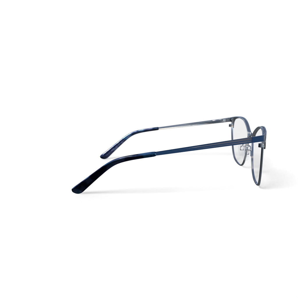 Women's Chloe Square Prescription Eyeglasses with Case, Blue/Silver