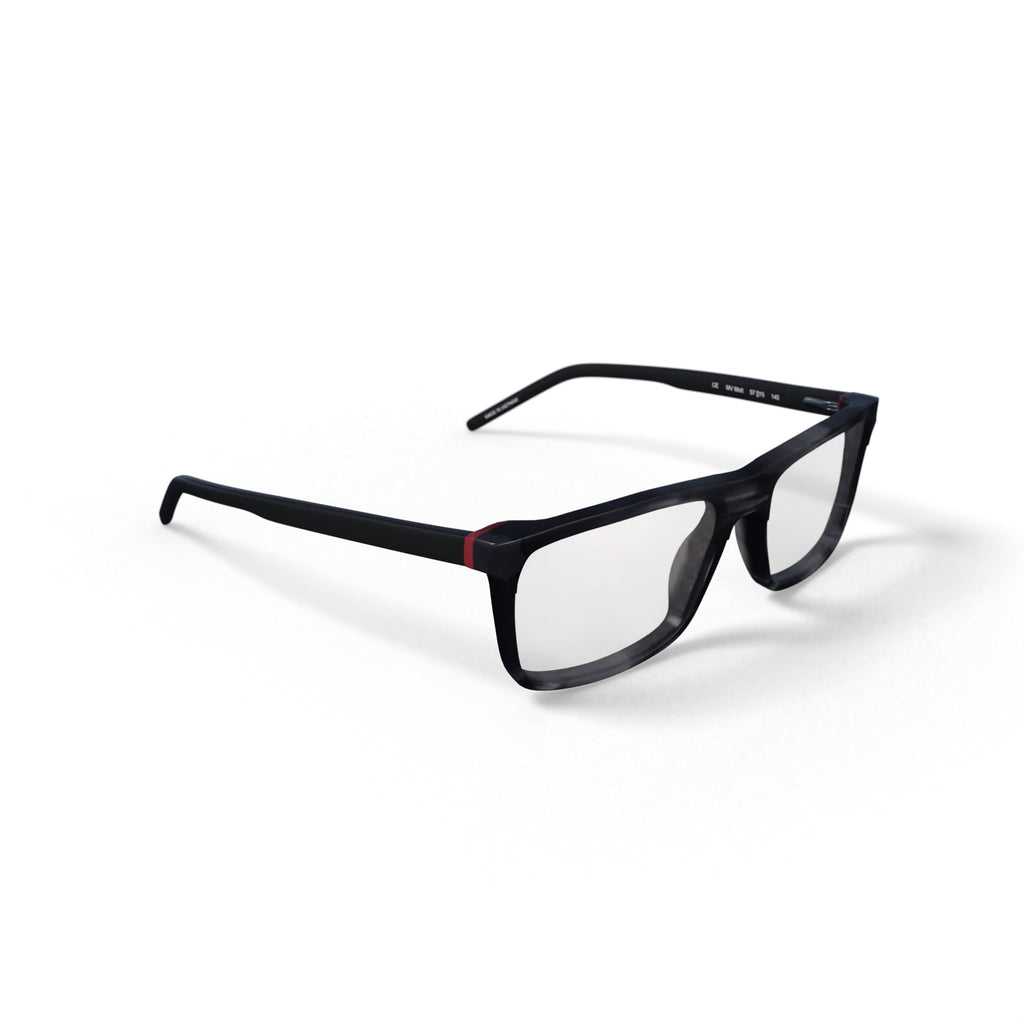 Men's Matt Rectangular Prescription Eyeglasses with Case, Gray