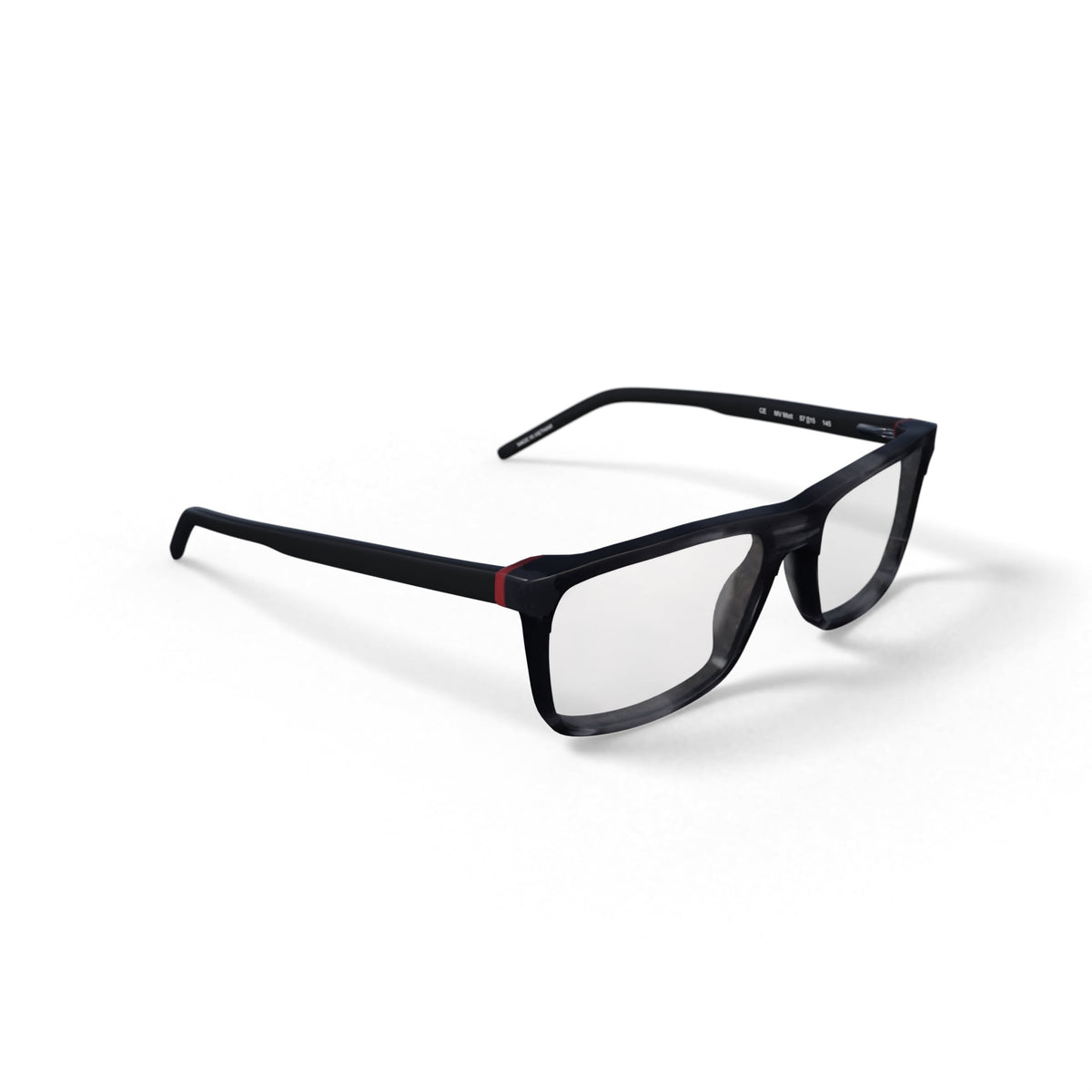 Men's Matt Rectangular Prescription Eyeglasses with Case, Gray