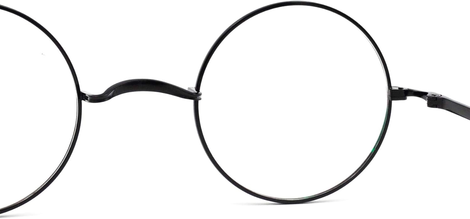 Agstum Pure Titanium Retro Round Gold Eyeglasses Frame without Nose Pads