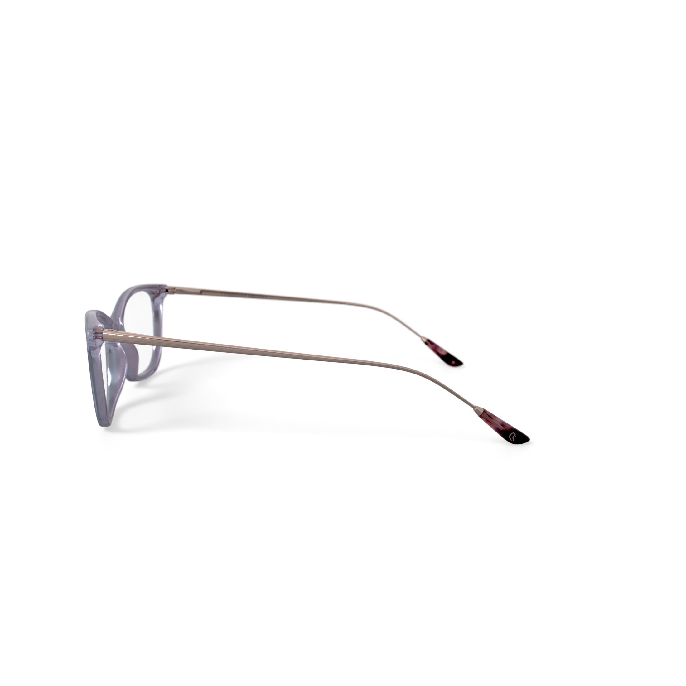 Womens Lana Square Prescription Eyeglasses with Case, Lavender Crystal