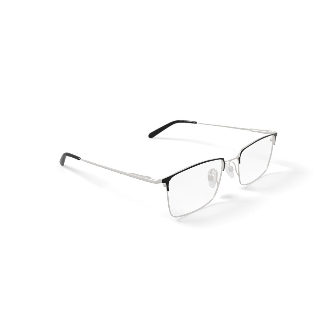 Men's MK10405 Square Prescription Eyeglasses with Case, Silver