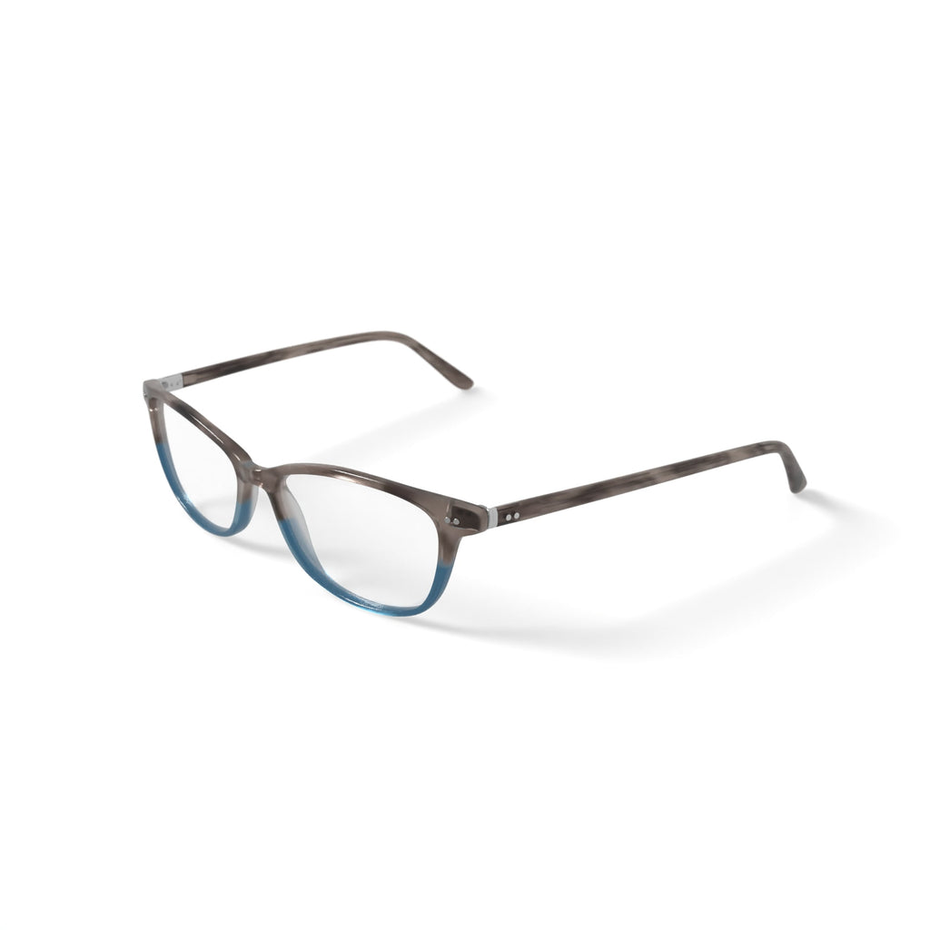 Women's WOP64 Square Prescription Eyeglasses with Case, Brown Turquoise