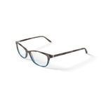 Women's WOP64 Square Prescription Eyeglasses with Case, Brown Turquoise