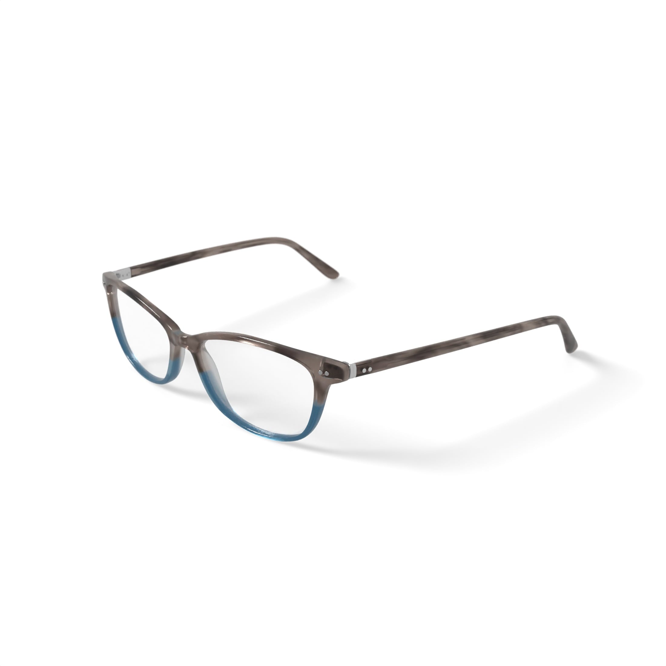 Women's WOP64 Square Prescription Eyeglasses with Case, Brown Turquoise