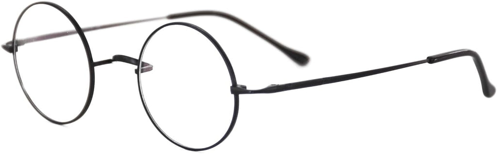 Agstum Pure Titanium Retro Round Gold Eyeglasses Frame without Nose Pads