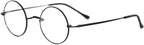 Agstum Pure Titanium Retro Round Gold Eyeglasses Frame without Nose Pads