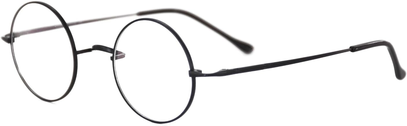 Agstum Pure Titanium Retro Round Gold Eyeglasses Frame without Nose Pads