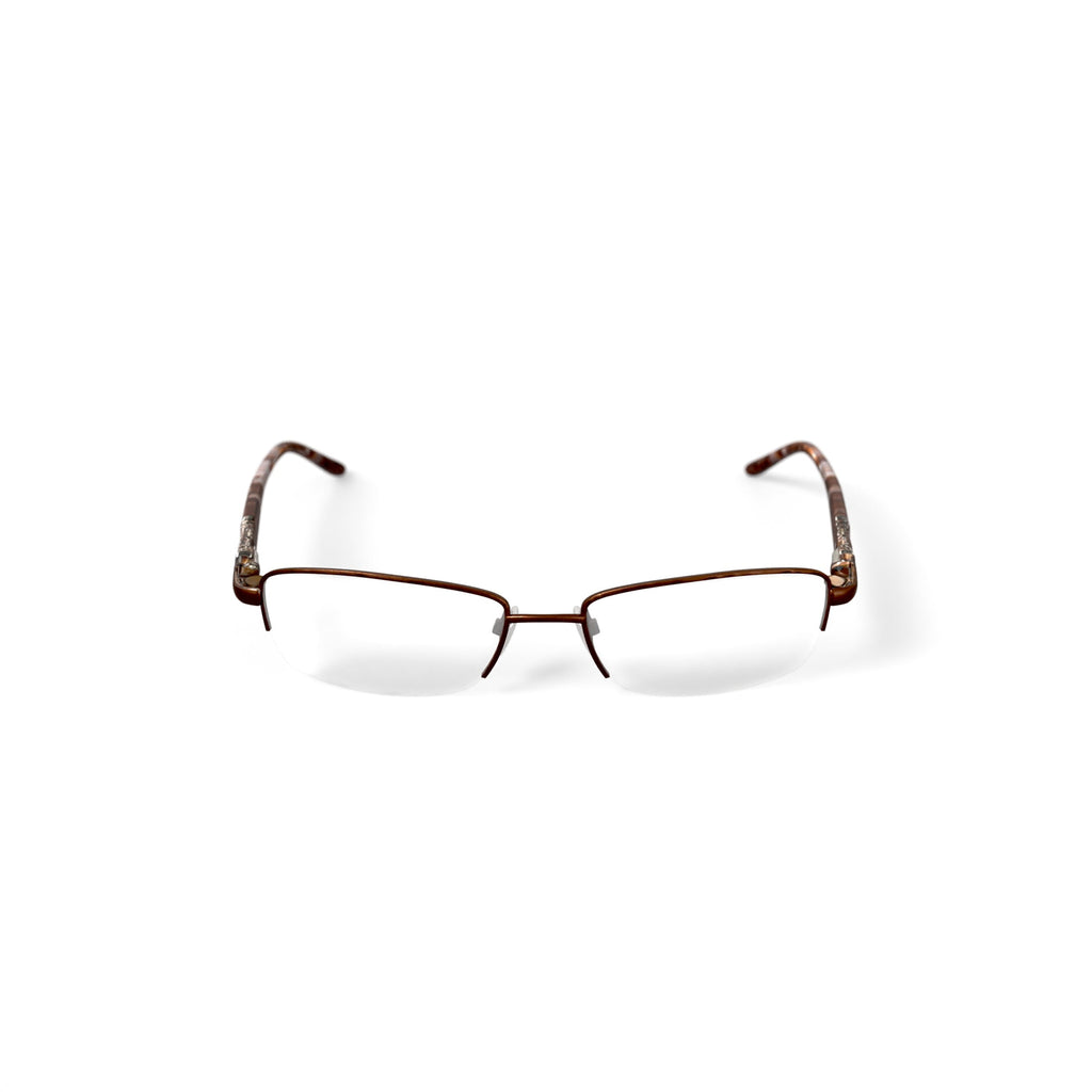 Women's S3208 Rectangular Prescription Eyeglasses with Case, Brown