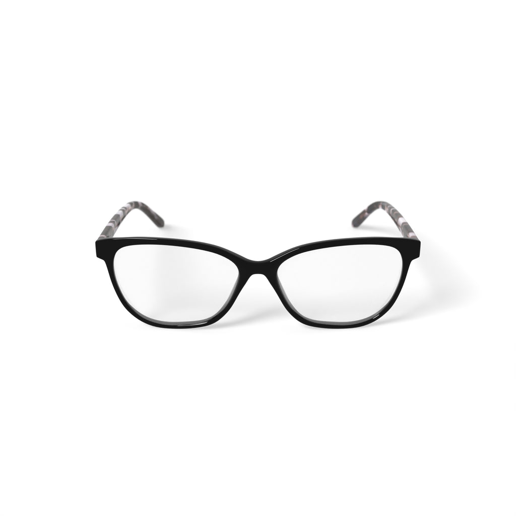 Elizabeth Arden Women's EA1203 Square Prescription Eyeglasses with Case, Black