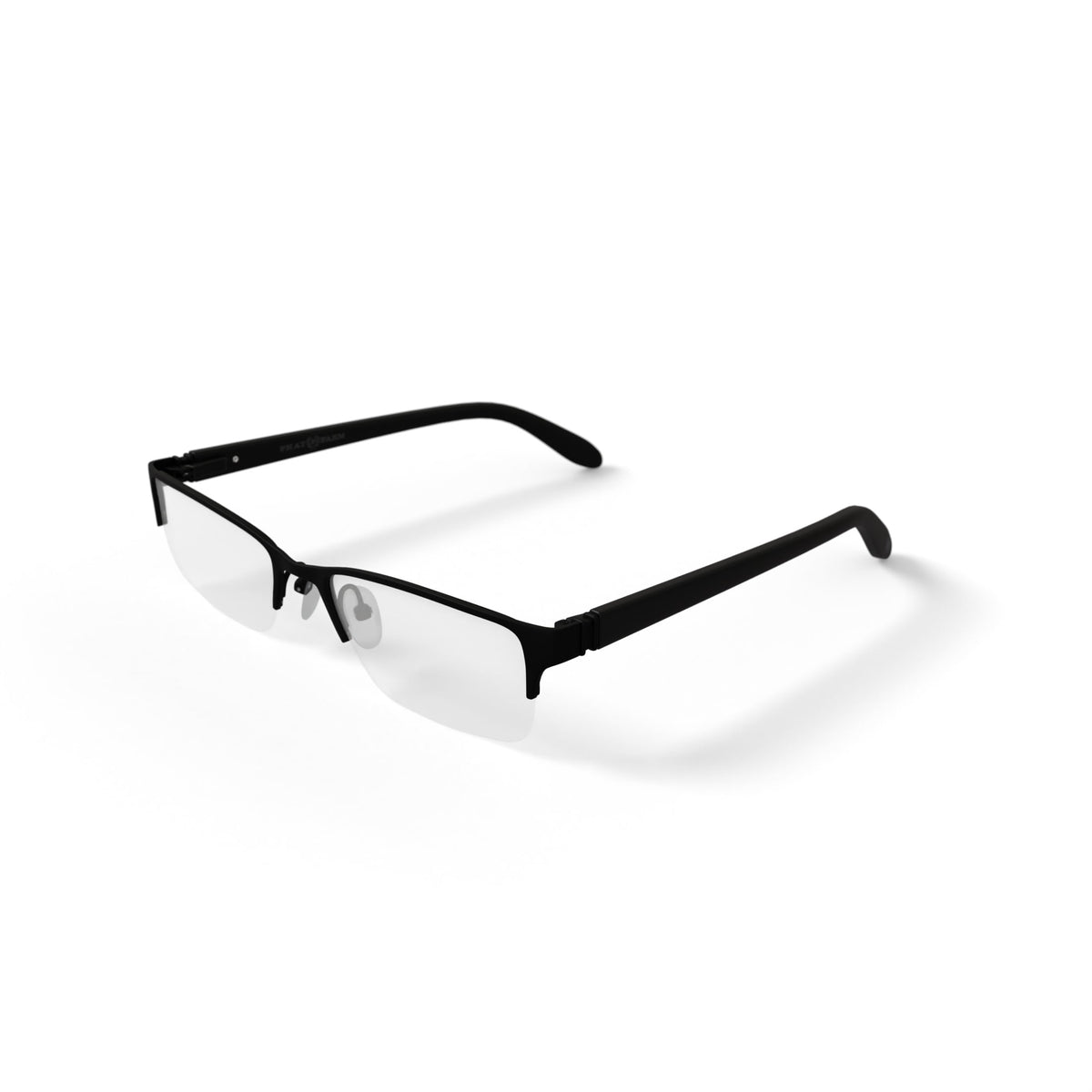 Men's HV708 Rectangular Prescription Eyeglasses with Case, Black