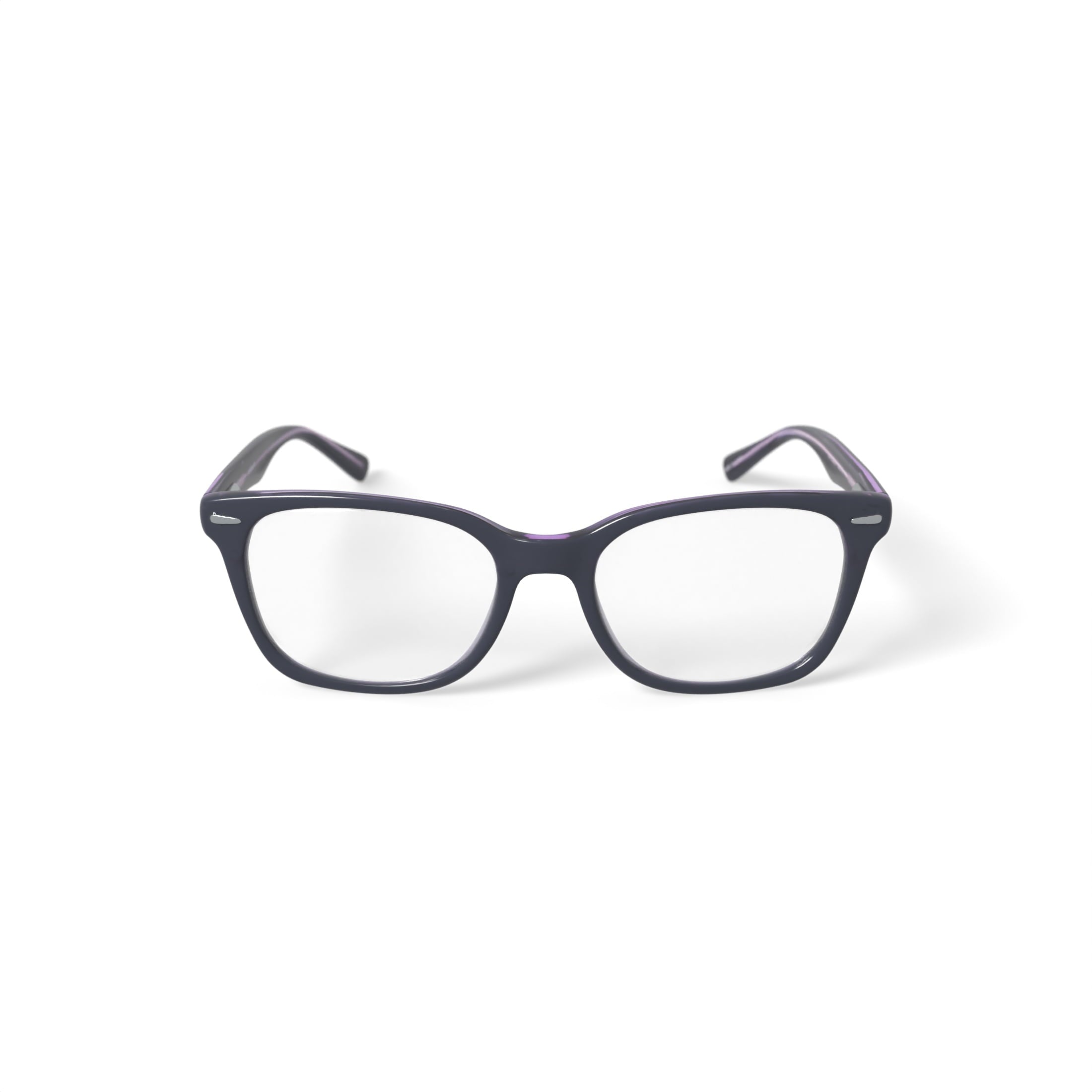 Womens FM13038 Square Prescription Eyeglasses with Case, Black/Purple