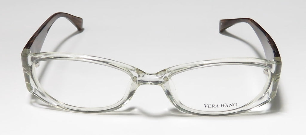 NEW VERA WANG V160 WOMENS/LADIES DESIGNER FULL-RIM CRYSTAL / BROWN GORGEOUS PLASTIC ARMS IN STYLE FRAME DEMO LENSES 50-17-130 EYEGLASSES/EYE GLASSES